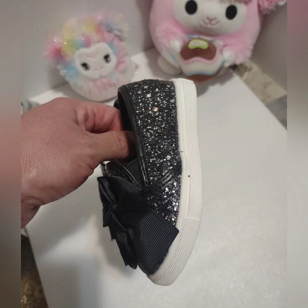 Kids Glitter Bow Sneakers